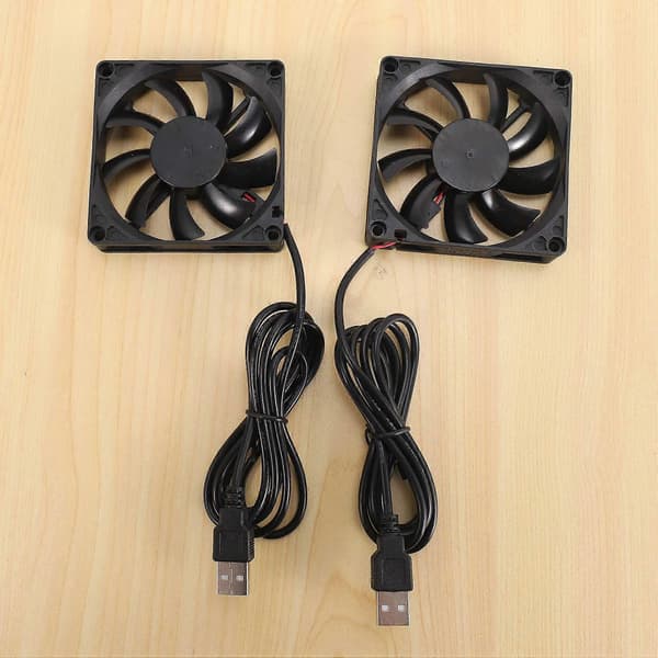 80mm 5V USB Blæser 80mm 8cm 8015 Børsteløs DC Køleblæser PC Computer Router Kabinet Blæser Køler 2 Stk. Black