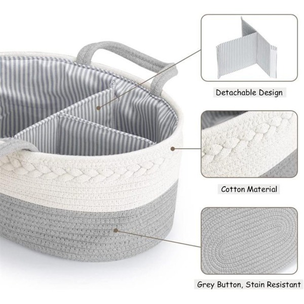 Blekurv til baby, rebkurv, GRÅ grey