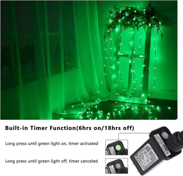 Färgskiftande Julbelysning, 82 meter 800 LED Varmvit & Multicolor Green