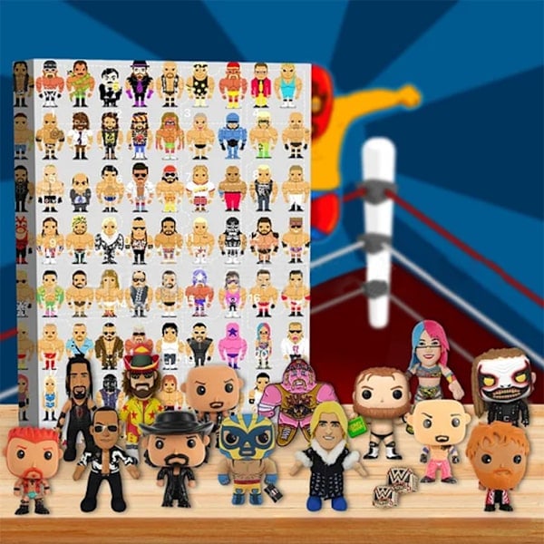 Adventskalender, 24 st/set WWE Figurer Julnedräkningskalender, Överraskningsjulklapp för barn, Nyårsfestdekoration