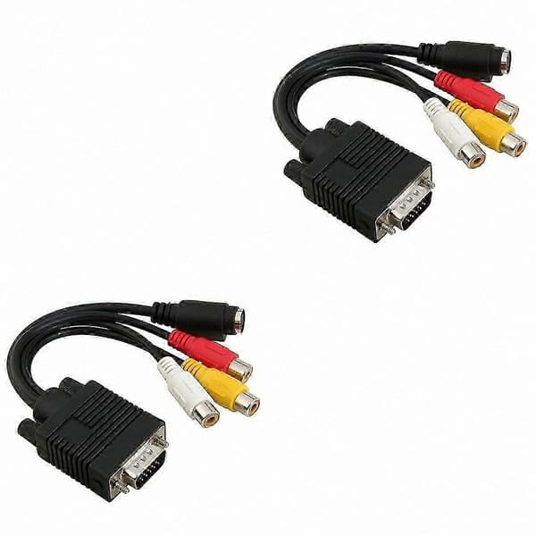 2 til 3 kabel SVGA til S-Video og VGA til 3 RCA-adaptersett, versjon 1.4