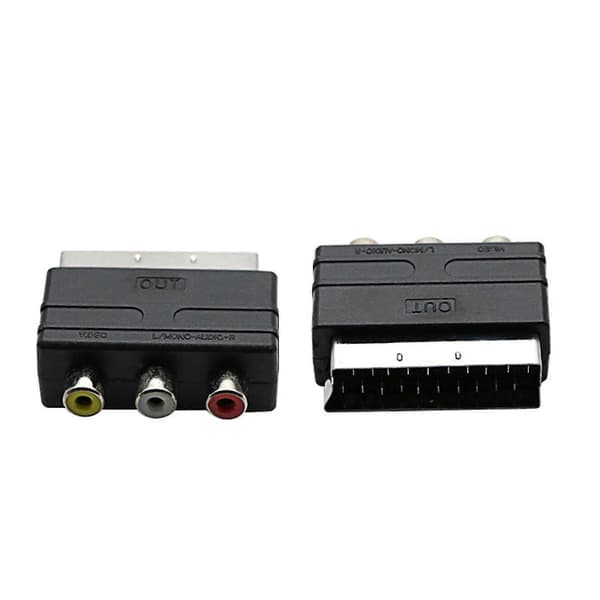 Scart til 3 RCA Phono-adapteromformer AV TV-lyd for video DVD-fjernsyn