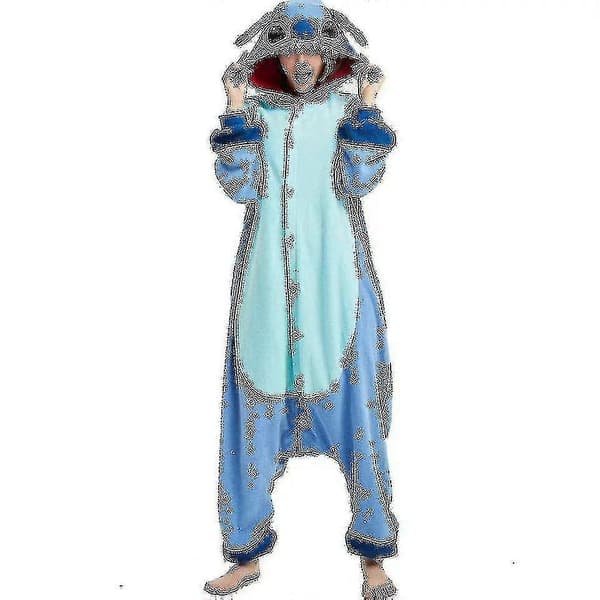Stitch-pyjama, animoitu sarjakuvapyjama, haalari, sininen Blue XL