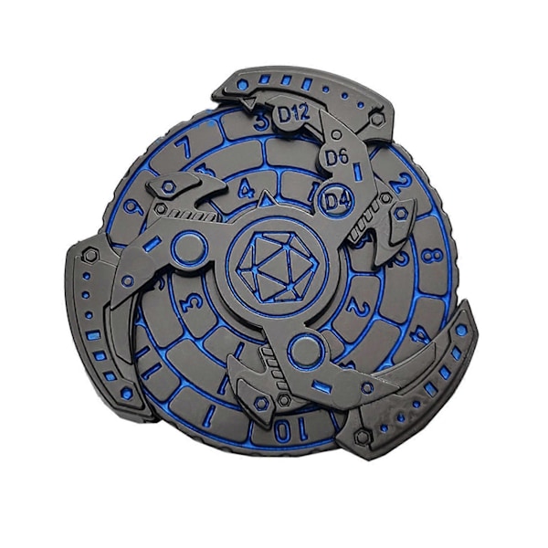 7-i-1 Metall Tärning Fidget Spinner Portabel Vintage Kraftig Zinklegering Fingertoppsgyro Kompass Tärning RPG Brädspel Rekvisita Födelsedagspresent Blue