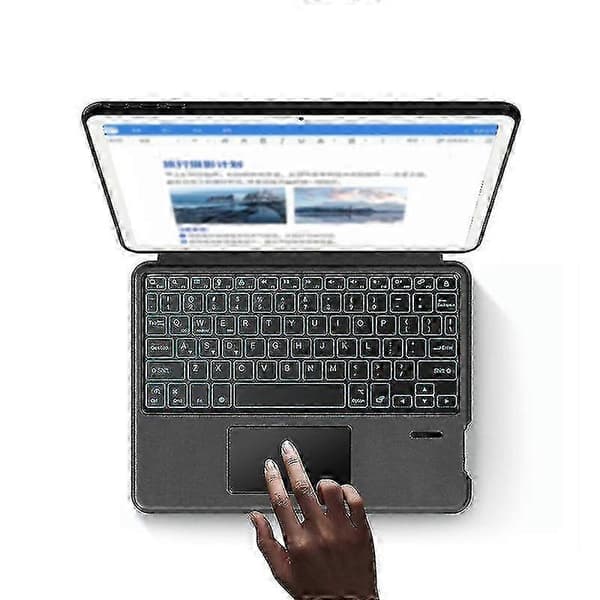 PU-skinnstativdeksel med bakgrunnsbelyst tastatur og multi-touch styreflate for Google Pixel Tablet