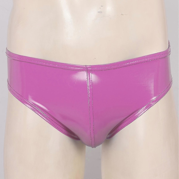 Herr Wet Look Lackläder Kalsonger Underkläder Elastiskt Midjeband Trosor För Klubb Pole Dancing Black A M