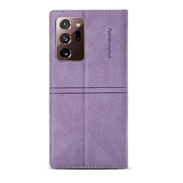 Samsung Galaxy Note20 Ultra Dream magneettinen imukuppi, vaakasuora, keinonahkainen suojakotelo pidikkeellä, korttipaikalla ja lompakolla [D] Purple