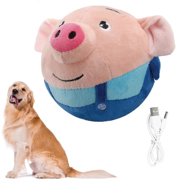 Active Moving Plush Pet Toy, Interactive Bouncing Balls Sound Electronic Dog ToyCJY Blue