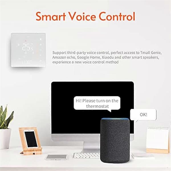 WiFi Smart Termostat Temperaturregulator Ugentlig Programmerbar Understøtter Touch Control-3A Black