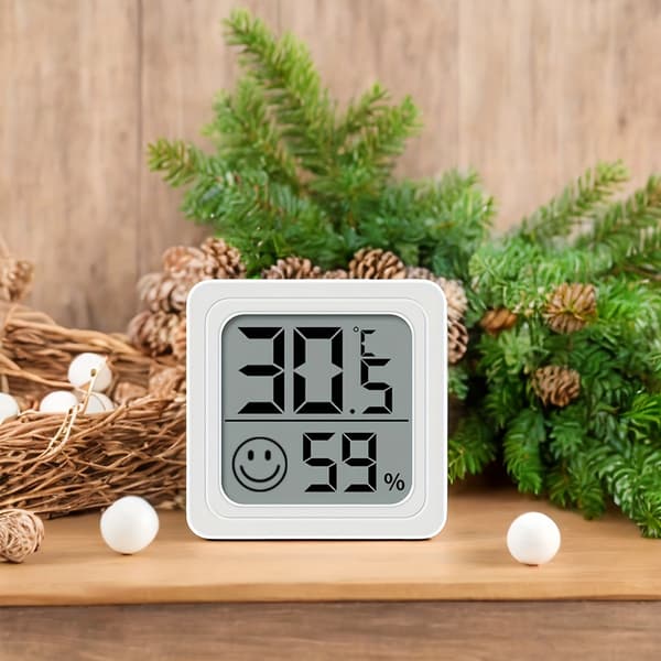 Elektronisk termometer och hygrometer, inomhus, digital \u3010Vit\u3011