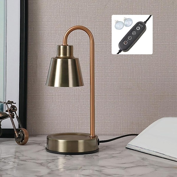 Metal Voksmelte Lampe med Timer og Dæmpning Aroma Lys Hjemme Dekoration Bronze - WELLNGS