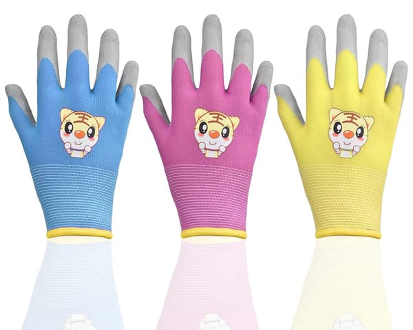 3 par latex havehandsker til børn i alderen 3 til 5, ZQKLA