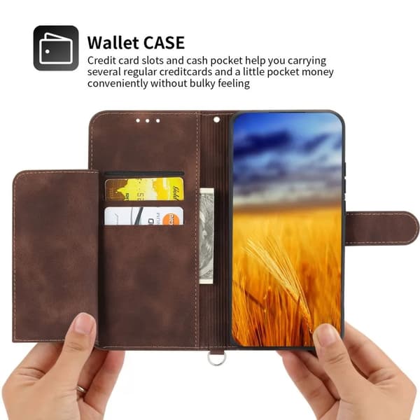 Galaxy S23 Wallet Case med Rem - Brun 80