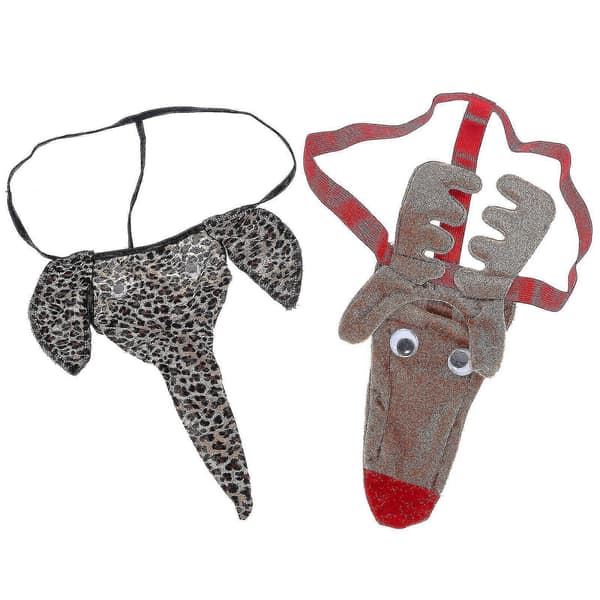 2-pack T-stringtrosor för män med sele och elefant G-string