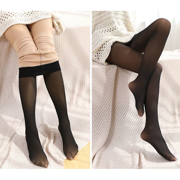 Termotights för damer, termoleggings med fleecefoder, svarta fleecetights