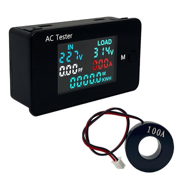 KWS-AC305 Wattmeter Effektmätare Dubbel Voltmeter AC 0-500V Spänning 0-50KW Effektanalysatorer Black