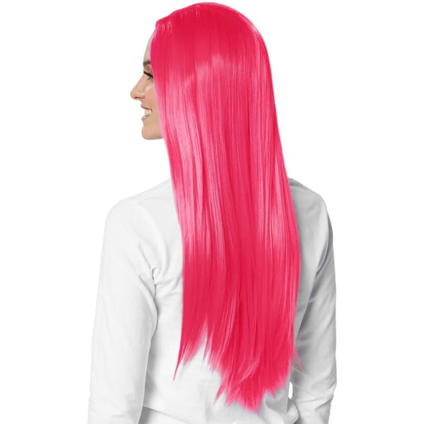 tectake Parykk langt hår flatt Pink Rosa