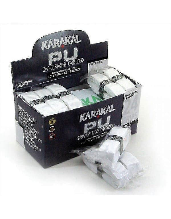 Karakal Pu Super Grip Sulkapallo Tennis Squash Mailan Grippi X 1 White