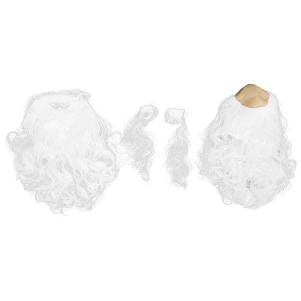 White Synthetic Curly Wig and Beard Set for Masquerade, CJY
