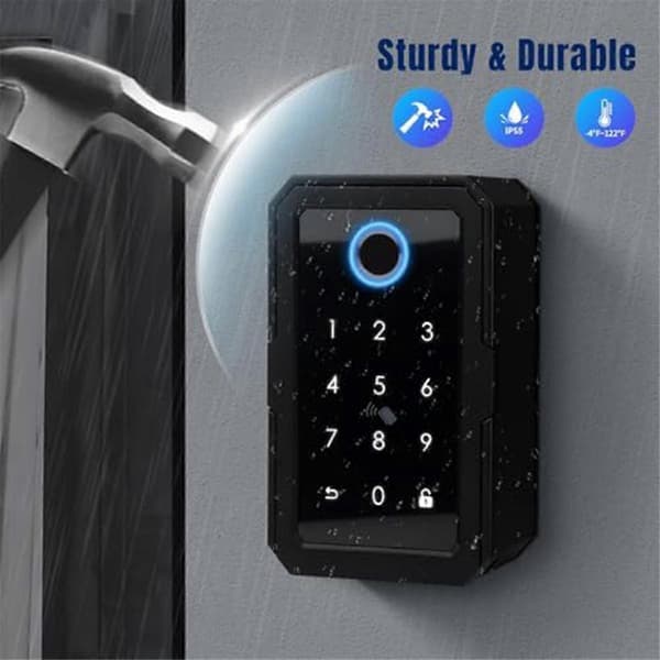 Smartkey Låseboks, Trådløs Smartlåseboks til Hjemmenøgle, Elektronisk Nøgleboks App Digital Kode Bluetooth K Black