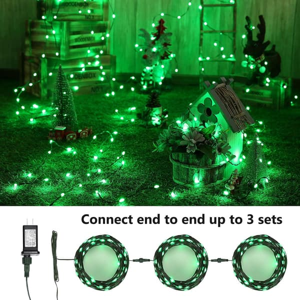 Färgskiftande Julbelysning, 82 meter 800 LED Varmvit & Multicolor Green