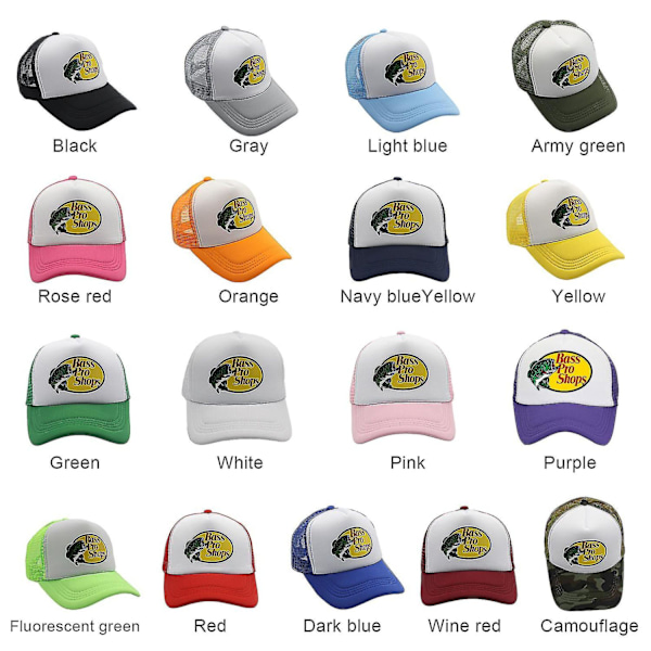Bass Pro Shop Outdoor Cap Trucker -lippis verkolla - Miesten ja naisten, yksi koko sopii kaikille, napsautuskiinnitys - Täydellinen metsästykseen ja kalastukseen - Täydellinen valkoinen White