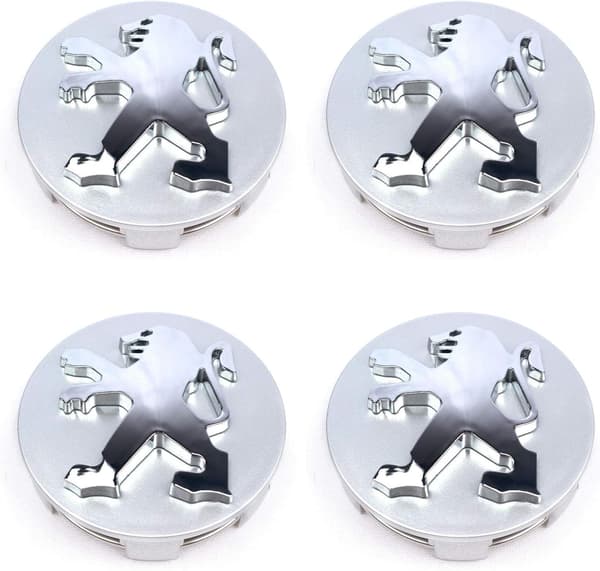 4-pakning - Peugeot senterkopper / navkapsel-emblem - B 75