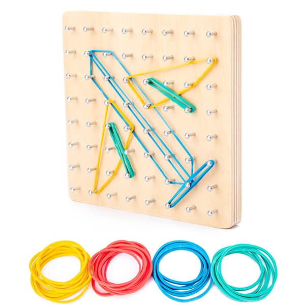 Geometrisk bräda i trä, geometrisk bräda, träleksaker för Montessori