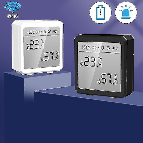 Smart Wifi Termometer Hygrometer Röststyrning Trådlös Rum WELLNGS