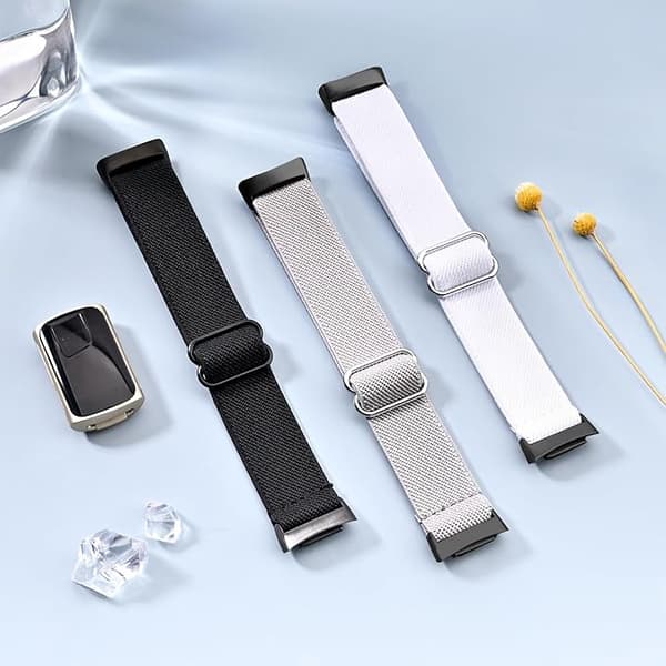 3 armbånd til Fitbit Charge 5/Fitbit Charge 6 for menn og kvinner (svart, hvit, grå)