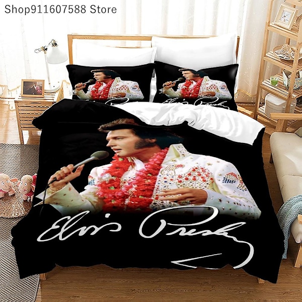 3D Elvis Presley Sanger Sengetøysett Mote 3D Trekksett Luksus Trekk For Voksne Soverom Innredning 240x220cm Trekksett 1 10 Eu King 220x240cm