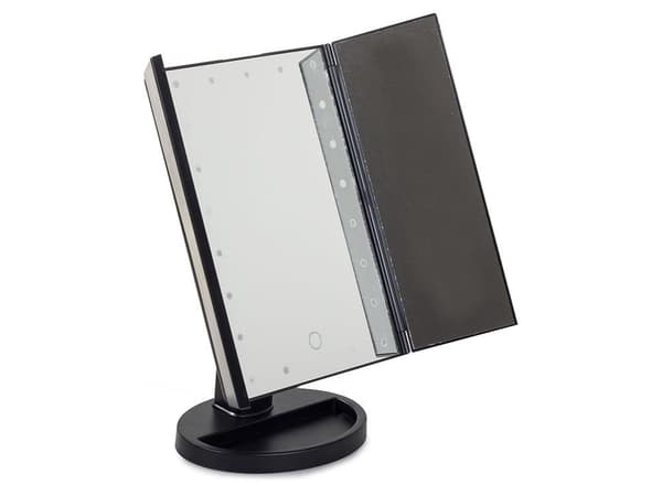 3-in-1 LED-meikkipeili - Meikkipeili - Meikkipöytä Black black