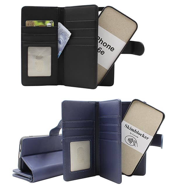Skimblocker iPhone 16e XL Magnet PlånboksfodralCJY Svart