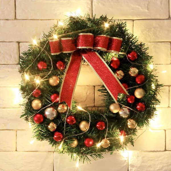 30 cm julkrans med LED-belysning