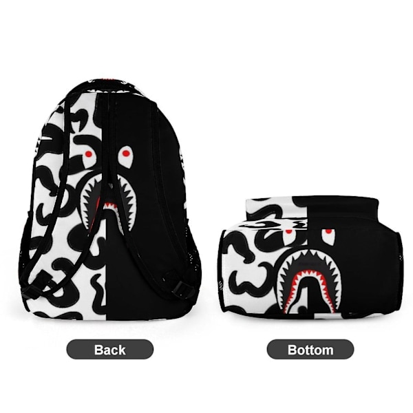 Bape Shark Utomhus Anime Ryggsäck för Män/Kvinnor/Pojkar/Flickor Gåvor Vardagsryggsäck Skolväska Bokväska Tålig Väska 16.1 X 11.8 X 4.729inches