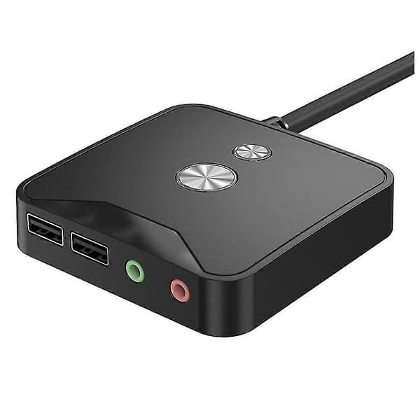 Computer Desktop Power Switch Ekstern Pc Host Strømforsyning Tænd/sluk Trykknap, Dobbelt USB Og Black