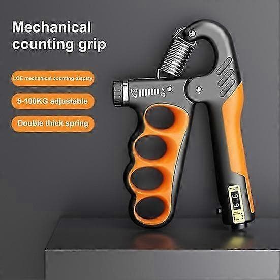 Grip Strength Trainer 5-100KG Mekanisk Underarmstrener Teller Menn Kvinner Justerbart Håndgrep[D grey