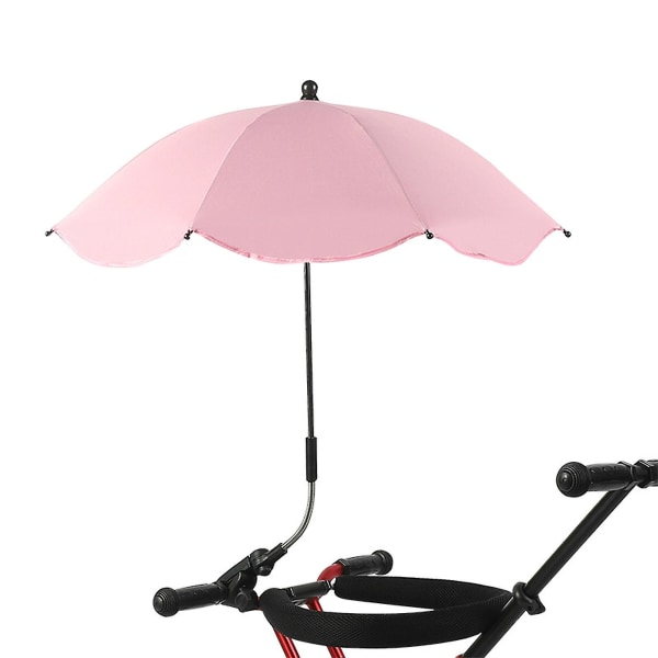 Bärbar strandparasoll med UV-skydd och universell för stolar, barnvagnar, golfbilar och rullstolarBY Pink
