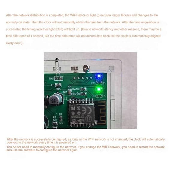 ESP8266 WIFI Ur Netværk Timing Digital Display LED Dot Matrix Ur RØD GRØN TID Display As Shown