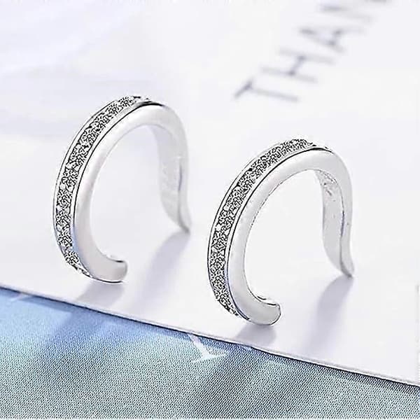 Fixura øreclips, øremanchet uden piercing, tynde tykke øremanchetter uden piercing Silver