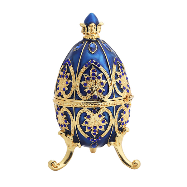 Emailleret Fabergé æg hængslet smykkeskrin