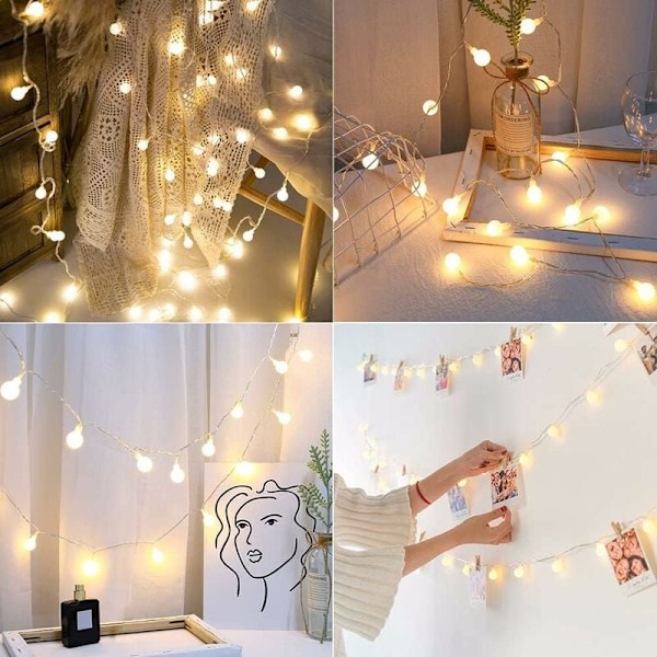 2-pack Fairy Lights, 6 m 40 LED Slingor Utomhus Vattentät IP65 med 16 Färger Timer Fjärrkontroll, Fairy Lights