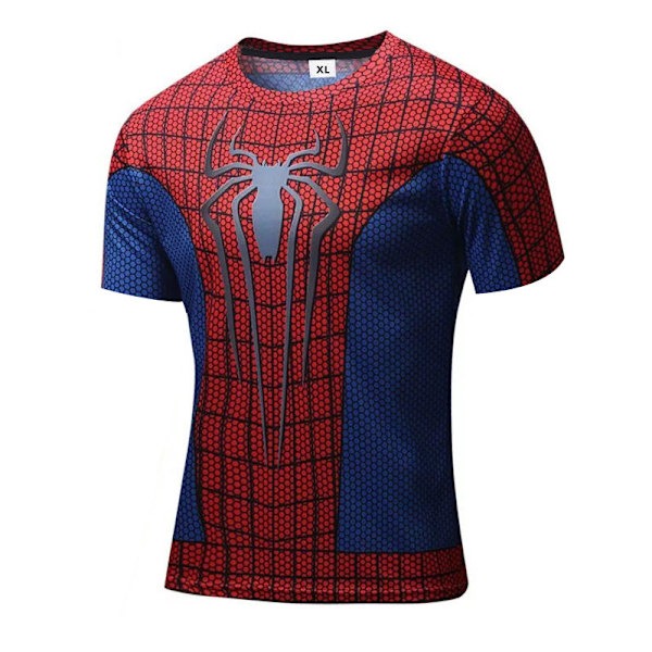 3D Spider-Man -paintettu lyhythihainen kompressiopaita miehille Hengittävä Fitness Väri 1 L Väri 1 Väri 1 Color 1 L