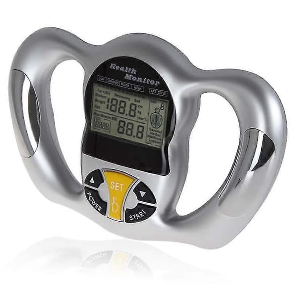 Kropsfedtmåler Håndholdt Digital Kropsfedtanalyse BMI Elektronisk Kropsfedtinstrument Silver