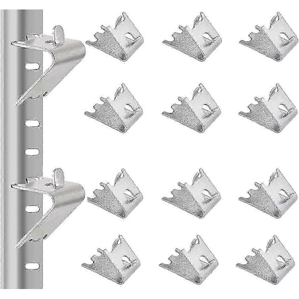 12 st Fryshyllklämmor Rostfritt Stål Kylskåpshyllstöd 1,5 mm Tjockare Silver Kylhyllstöd för Kylskåp, Frys