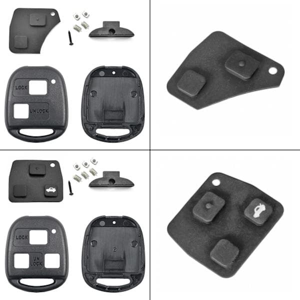 Key Case / Alarm Box for Toyota - 2 or 3 Buttons 3-Button Endast gummiknapp (2)