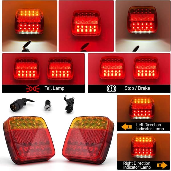 2-pack Wireless WiFi LED Tail Lights for Trailer, Car, Truck, Tractor