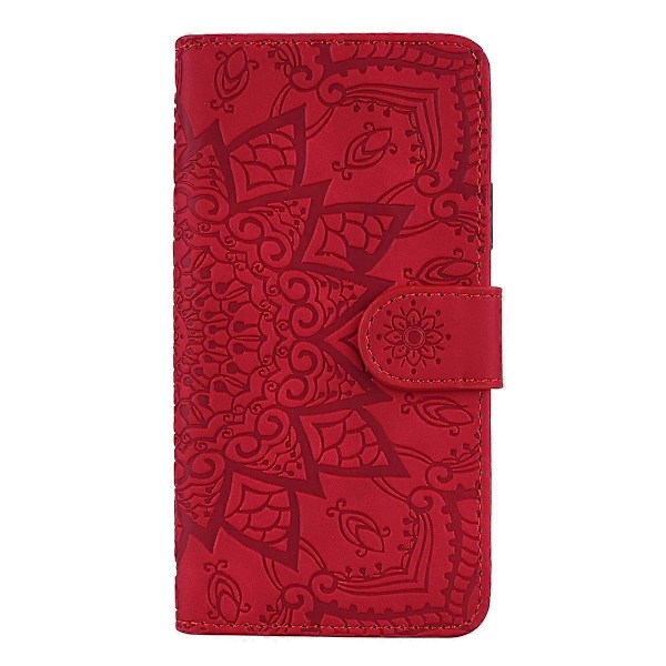 Imprint Mandala Kukka Jalusta Lompakko Nahkakotelo Samsung Galaxy A50/A50s/A30s -puhelimelle