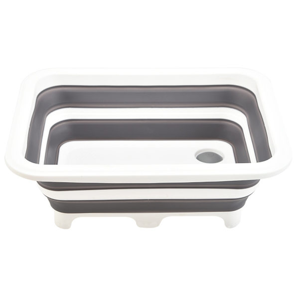 Hopfällbar skärbräda - Multifunktionell skärbräda, avtappningsplugg för att tvätta diskar och skålar Köksax för camping, picknick (vit) white 4cm