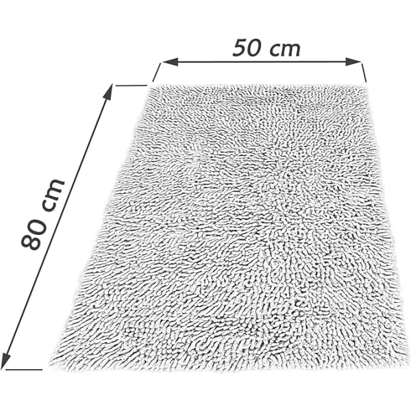 Badrumsmatta Chenille mörkbrun, fluffig badrumsmatta (50 x 80 cm) kaffe